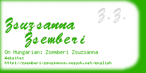 zsuzsanna zsemberi business card